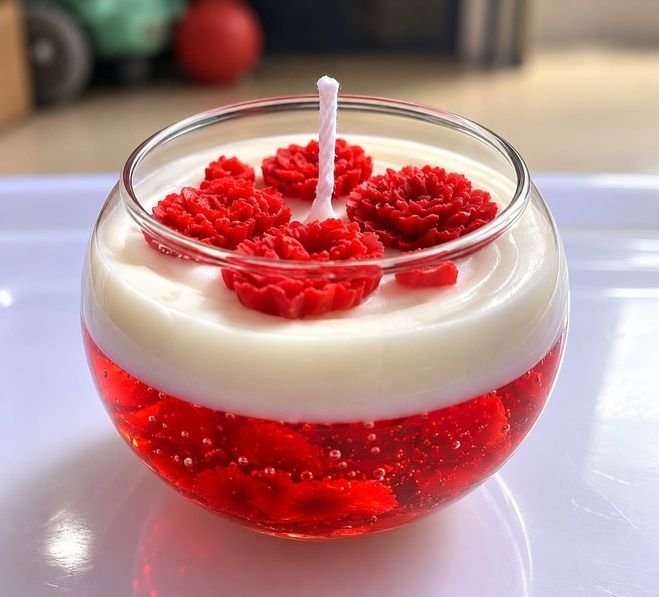 Rose Glass Candle (Large)